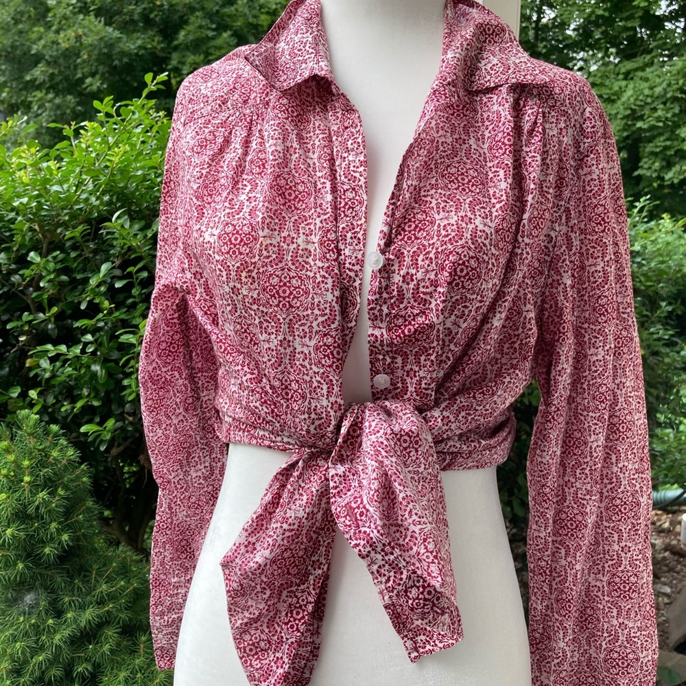 Red Patterned Paisley Button Down